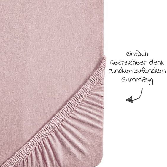 Roba Spannbetttuch aus Organic Baumwolle 60 x 120 cm / 70 x 140 cm - Lil Planet - Rosa Mauve