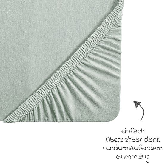 Roba Spannbetttuch Jersey aus 100% Organic Bio-Baumwolle GOTS 48 x 90 / 40 x 90 cm - Lil Planet - Frosty Green