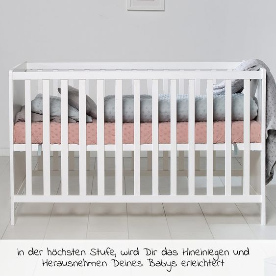 Roba Spar set children's room Hamburg with bed, changing unit & 2 canvas boxes - Taupe