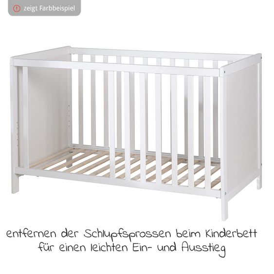 Roba Spar set children's room Hamburg with bed, changing unit & 2 canvas boxes - Taupe