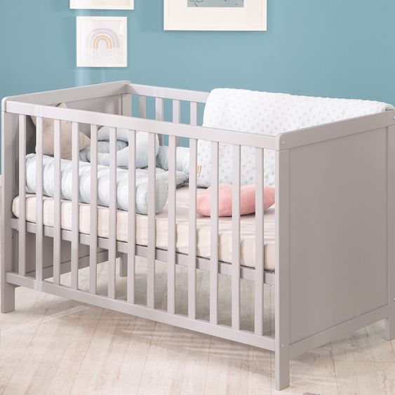 Roba Spar set children's room Hamburg with bed, changing unit & 2 canvas boxes - Taupe