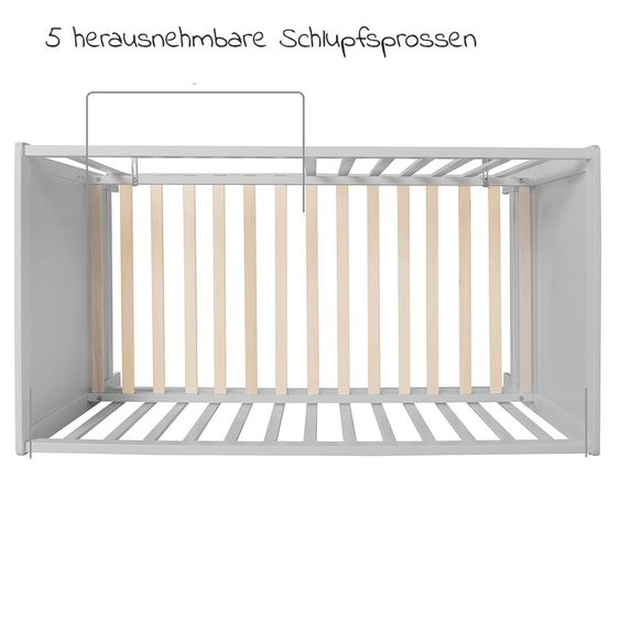 Roba Spar set children's room Hamburg with bed, changing unit & 2 canvas boxes - Taupe