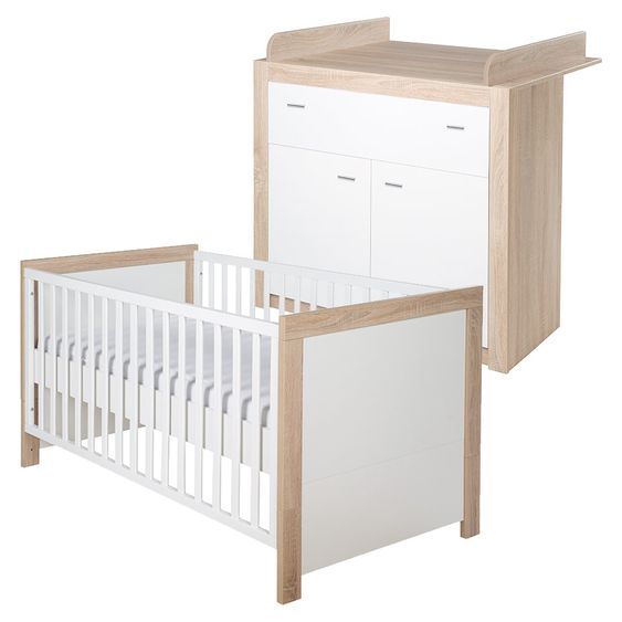 Roba Sparset Kinderzimmer Leni 2 mit Bett und Wickelkommode