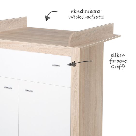 Roba Sparset Kinderzimmer Leni 2 mit Bett und Wickelkommode