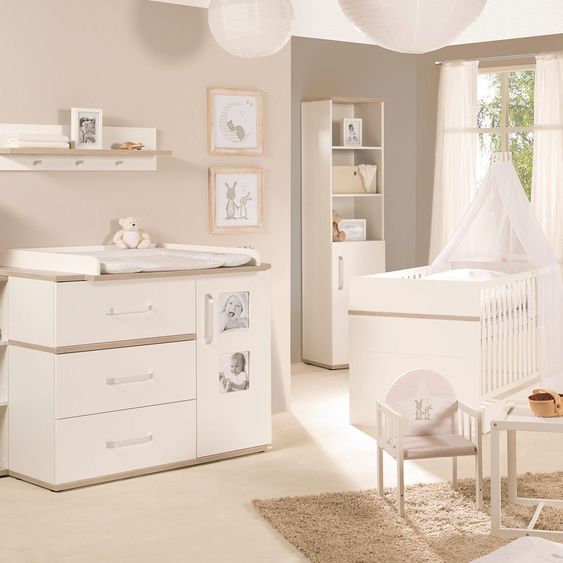 Roba Sparset Kinderzimmer Moritz Baby mit Bett, breiter Wickelkommode