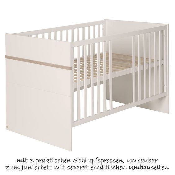 Roba Sparset Kinderzimmer Moritz Baby mit Bett, breiter Wickelkommode