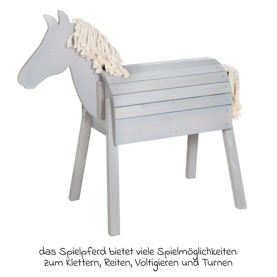 Roba Spielpferd Outdoor wetterfest mit Mähne & Schweif - Rückenhöhe 68 cm - Grau