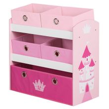 Game shelf with boxes - Crown - Pink