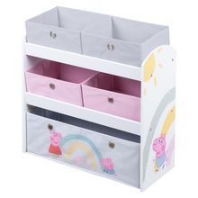 Toy shelf incl. 5 fabric boxes - Peppa Pig - White