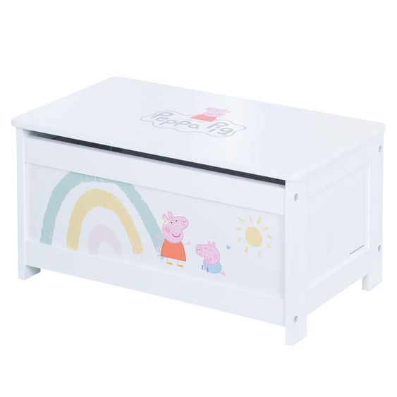 Roba Toy chest with hinged seat and soft-close fitting - Peppa Pig - White