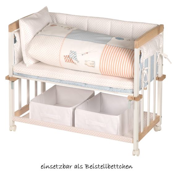 Roba Stubenbett 4 in 1 Babysitter Bio-Buche Bicolor inkl. Zubehör - Vintage Bär