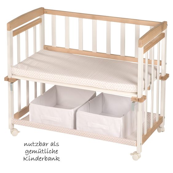 Roba Stubenbett 4 in 1 Babysitter Bio-Buche Bicolor inkl. Zubehör - Vintage Bär