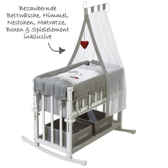 Roba Cot 4 in 1 Babysitter White incl. Accessories - Adam & Owl