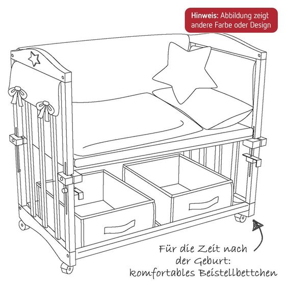 Roba Stubenbett 4 in 1 Babysitter Weiß inkl. Zubehör - Adam & Eule