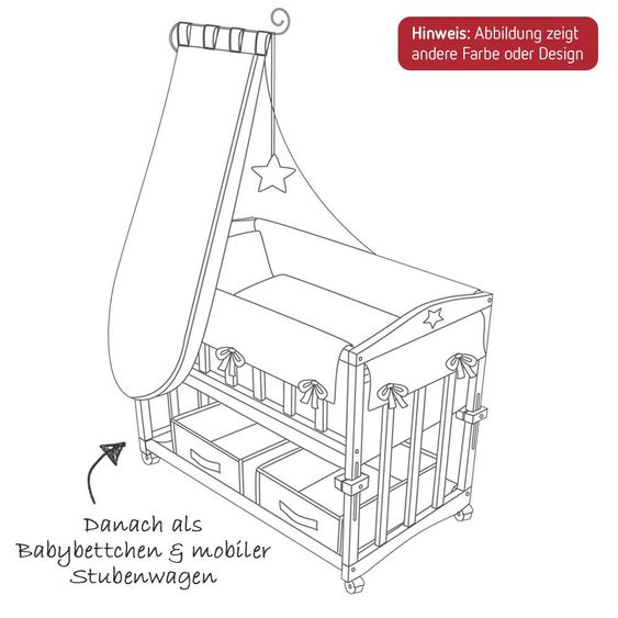 Roba Stubenbett 4 in 1 Babysitter Weiß inkl. Zubehör - Adam & Eule