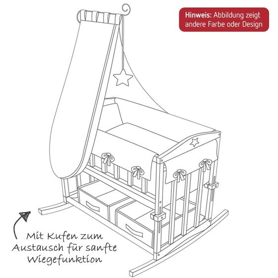 Roba Stubenbett 4 in 1 Babysitter Weiß inkl. Zubehör - Adam & Eule