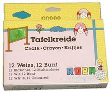 Tafelkreide 12x Bunt, 12x Weiß