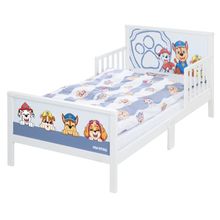 Toddler-Themen-Komplettbett inkl. Lattenrost und Bettwäsche 70 x 140 cm - Paw Patrol - Weiß Blau