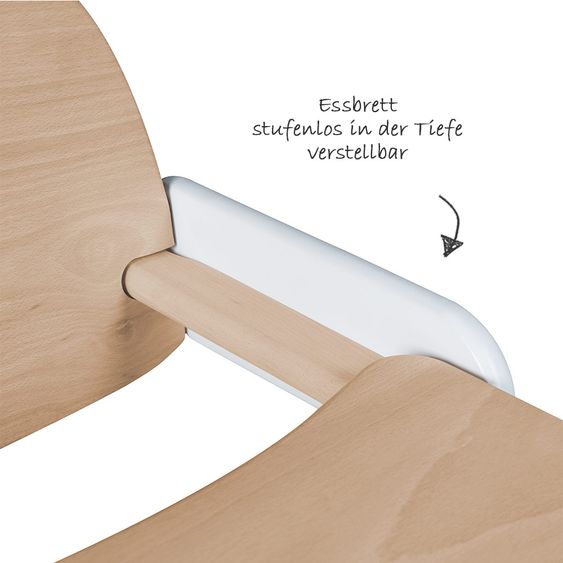Roba Treppen-Hochstuhl Bio-Buche Bicolor Kid Up - Weiß