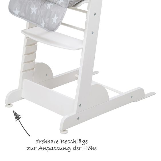 Roba Treppen-Hochstuhl Chill-Up inkl. Auflage - Little Stars - Grau