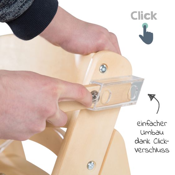 Roba Treppen-Hochstuhl Sit Up Click mit Essbrett - Natur