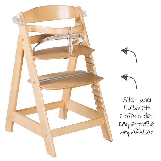 Roba Treppen-Hochstuhl Sit Up Click mit Essbrett - Natur