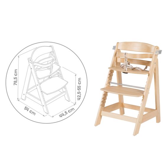 Roba Treppen-Hochstuhl Sit Up Click mit Essbrett - Natur