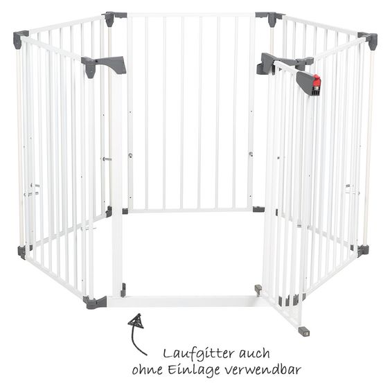 Roba Universal Schutz- und Laufgitter Weiß inkl. Einlage 123 x 123 cm - Dotty - Grau