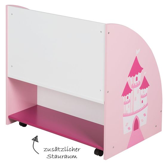 Roba Viertelkreis-Regal mit Rollen - Krone - Rosa