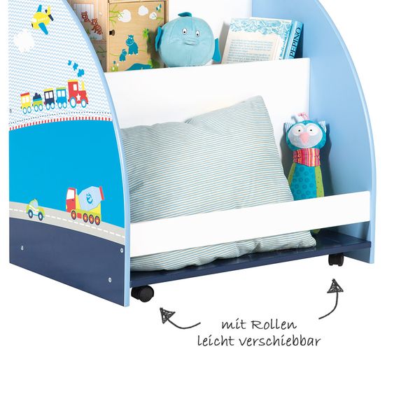 Roba Viertelkreis-Regal mit Rollen - Rennauto - Blau