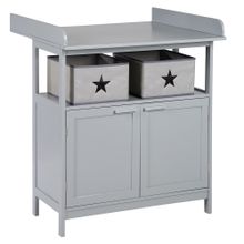 Hamburg Changing Table with Changing Table Top & 2 Canvas Boxes - Taupe