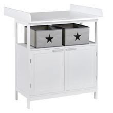 Hamburg Changing Table with Changing Table Top & 2 Canvas Boxes - White