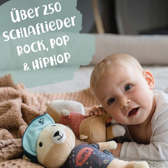 Rock my Sleep Music box / audio system incl. voucher for 1 song 25 cm - Jay the bear