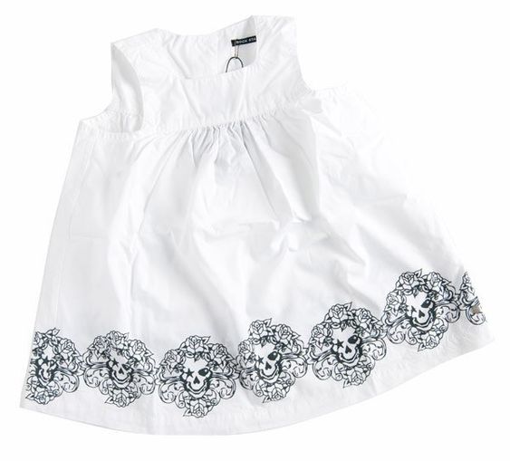 Rock Star Baby Kleid Flower Skull - Weiß - Gr. XL