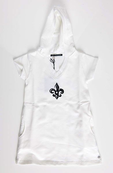 Rock Star Baby Kleid mit Kapuze - Weiß - Gr. 5 - 6 Jahre