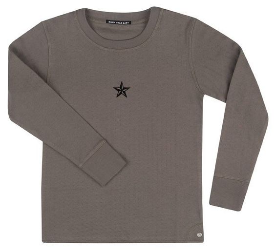 Rock Star Baby Langarmshirt Guitar Stead Head - Taupe - Gr. M