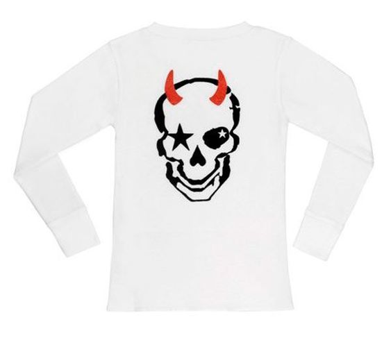Rock Star Baby Langarmshirt Wicked Skull - Weiß - Gr. L