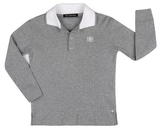 Rock Star Baby Poloshirt Langarm Pirate - Grau - Gr. L