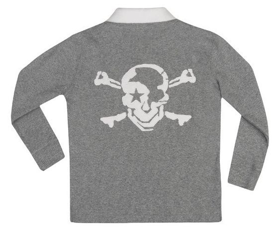 Rock Star Baby Poloshirt Langarm Pirate - Grau - Gr. L