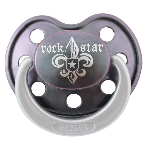 Rock Star Baby Schnuller RSB - Silikon 0-3 M - Fleur de Lis Dark