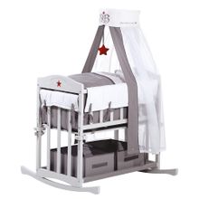 Stubenbett 4 in 1 Babysitter Hellgrau inkl. Zubehör - Rock Star Baby