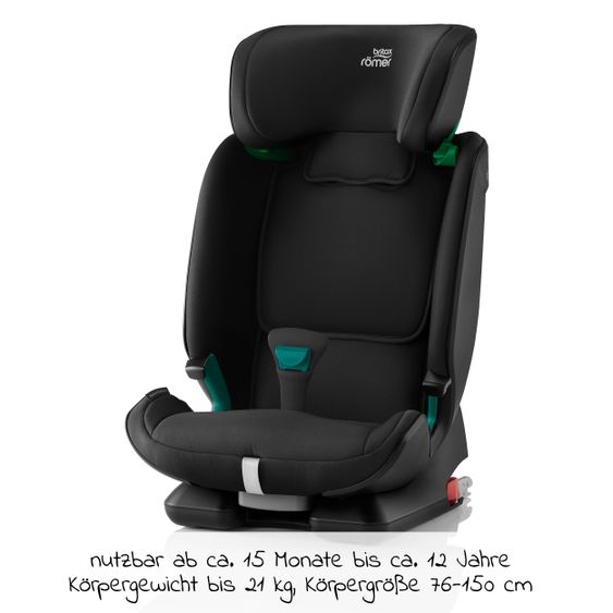 Römer Kindersitz Advansafix M i-Size 15 Monate -12 Jahre (76-150 cm) mit SecureGuard, Isofix &Top Tether - Cosmos Black