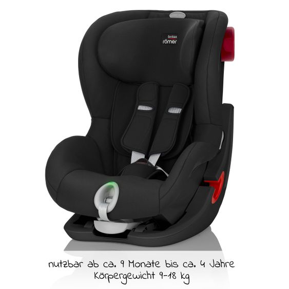 Römer Kindersitz King II LS Black Series Gr. 1 ab 9 Monate-4 Jahre (9-18 kg) inkl. Licht- und Tonindikator - Cosmos Black