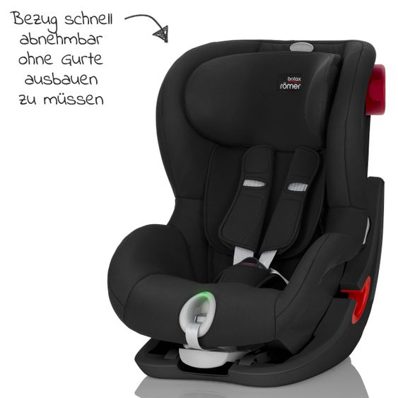 Römer Kindersitz King II LS Black Series Gr. 1 ab 9 Monate-4 Jahre (9-18 kg) inkl. Licht- und Tonindikator - Cosmos Black