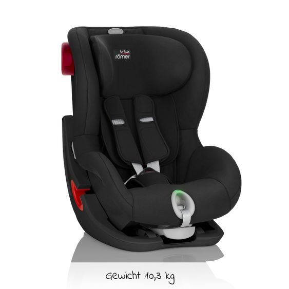 Römer Kindersitz King II LS Black Series Gr. 1 ab 9 Monate-4 Jahre (9-18 kg) inkl. Licht- und Tonindikator - Cosmos Black