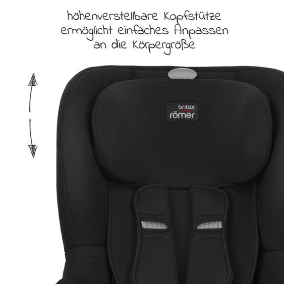 Römer Kindersitz King II LS Black Series Gr. 1 ab 9 Monate-4 Jahre (9-18 kg) inkl. Licht- und Tonindikator - Cosmos Black
