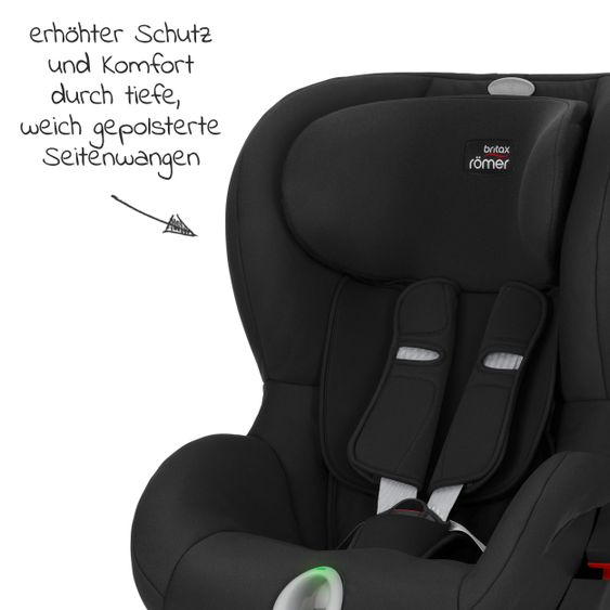Römer Kindersitz King II LS Black Series Gr. 1 ab 9 Monate-4 Jahre (9-18 kg) inkl. Licht- und Tonindikator - Cosmos Black