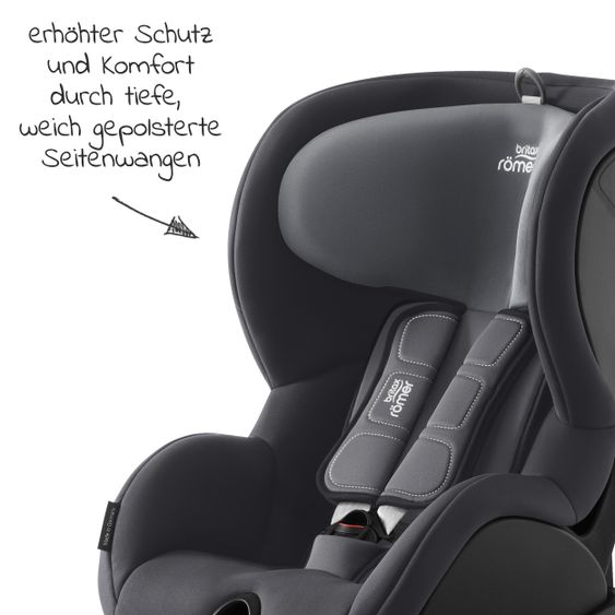 Römer Kindersitz Trifix 2 i-SIZE 15 Monate-4 Jahre (76-105 cm) SICT-Seitenaufprallschutz, Isofix & Top Tether - Storm Grey