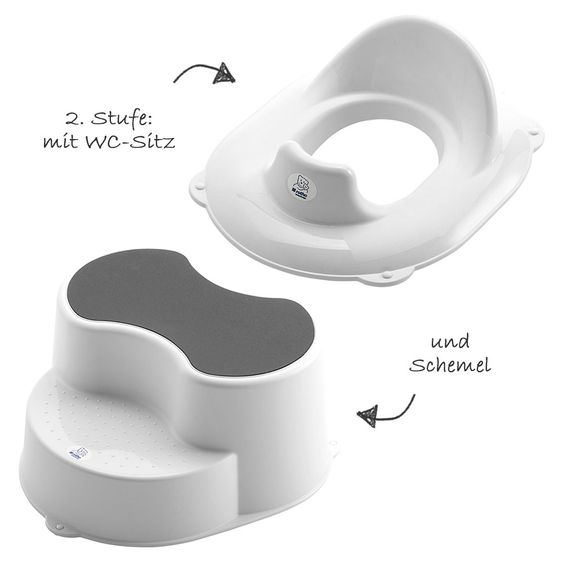 Rotho Babydesign 3-tlg. Töpfchentraining-Set Top - Step by Step - Weiß