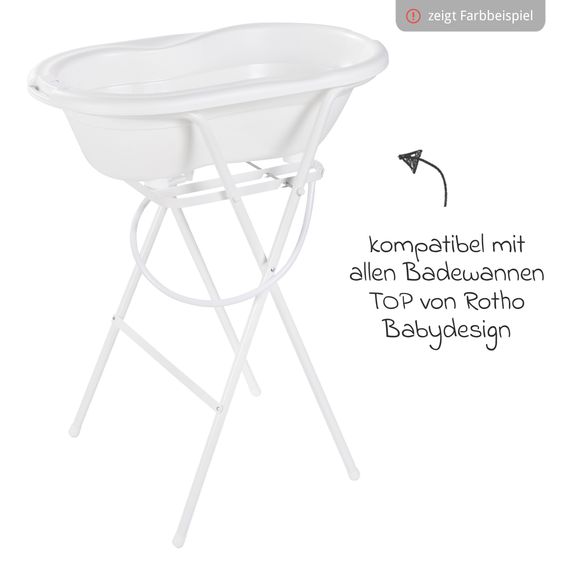 Rotho Babydesign 4-tlg. Badeset / Badestation Top - inkl. Badewanne + Wannenständer + Badeliege + Ablaufschlauch - Lagoon